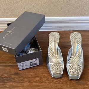 Vince Camuto Women's Silver Embellished Mules